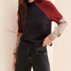 Vigoss Anthropologie Mock Neck Color Block Women’s Sweater M